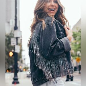 Daniel Diamond Denim Rhinestone Fringe Jacket / Daniel X Diamond / The Andy